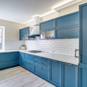 Кухня 368, угловая, синяя