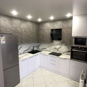 Кухня 908, угловая, серая